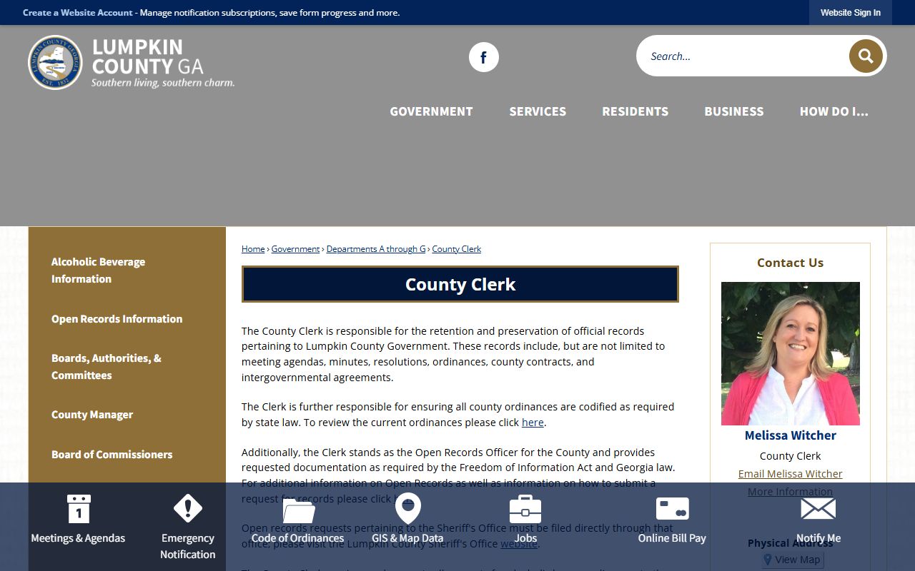 Lumpkin County Clerk of Superior Court records County Clerk clarification