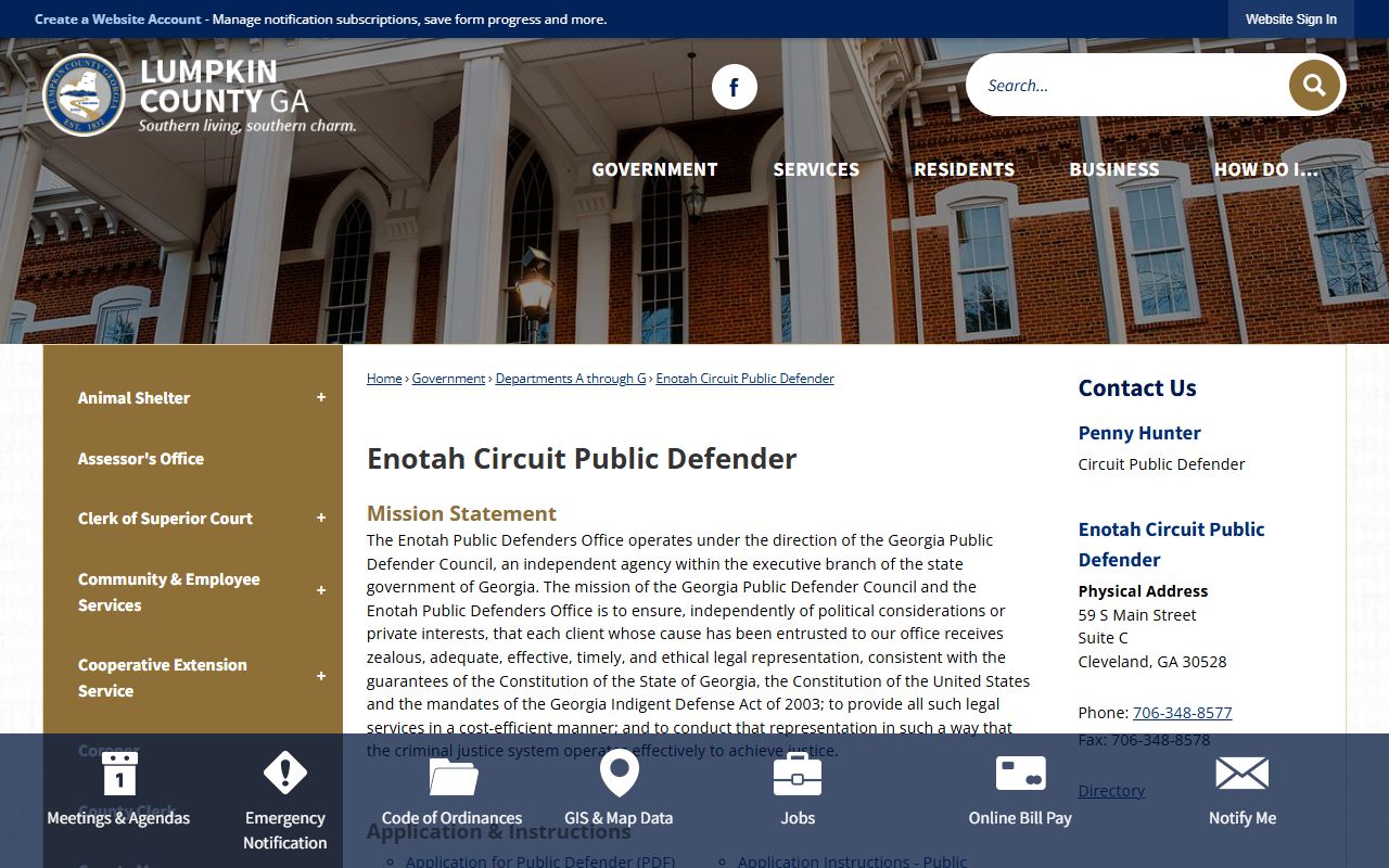 Lumpkin County criminal court records Enotah Circuit Public Defender page