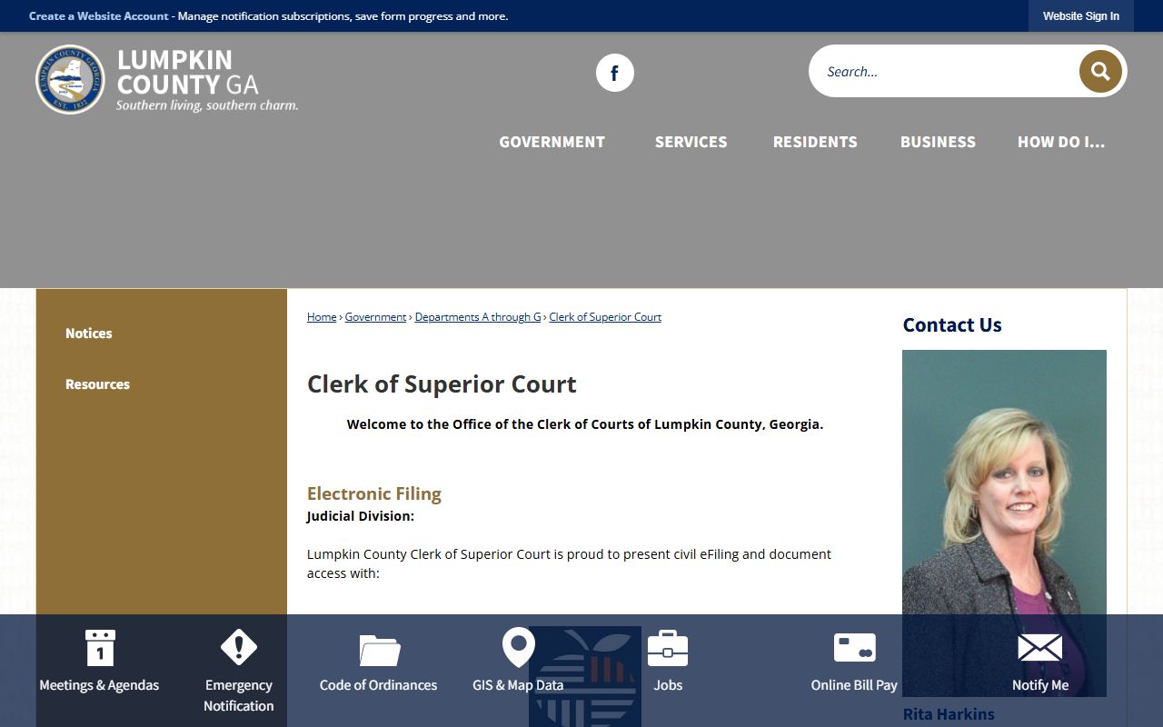 Lumpkin County court records Clerk of Superior Court office page